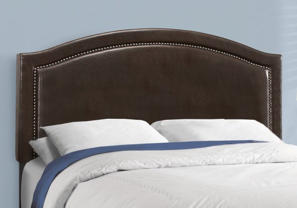 64.5" x 85.75" x 51.5" Brown Foam Solid Wood Leather Look  Queen Size Bed - Image 2