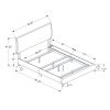 70.25" x 87.25" x 47.25" Grey Foam Solid Wood Linen Queen Size Bed - Image 3