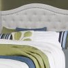Tufted Light Gray Standard Bed Upholstered With Nailhead Trim And With Headboard - Image 2