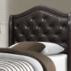 Tufted Brown Standard Bed Upholstered With Nailhead Trim And With Headboard - Image 2