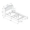 Tufted Brown Standard Bed Upholstered With Nailhead Trim And With Headboard - Image 3