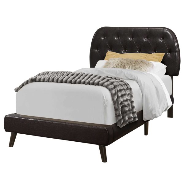 Tufted Black Standard Bed Upholstered With Headboard - Image 2