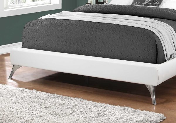 Tufted White Standard Bed Upholstered With Headboard - Image 2