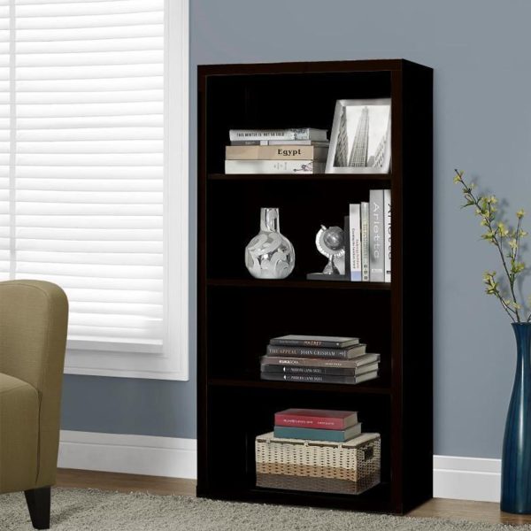 11.75" x 23.75" x 47.5" Cappuccino Particle Board Adjustable Shelves  Bookshelf - Image 5