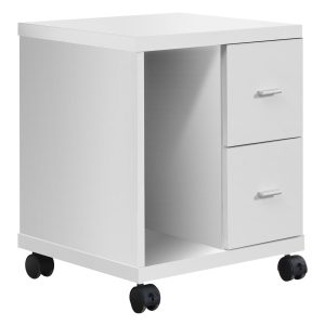 17.75" x 17.75" x 23" White Particle Board Hollow Core 2 Drawers  Office Cabinet