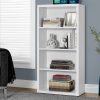 47.5" White Particle Board and MDF Bookshelf with Adjustable Shelves