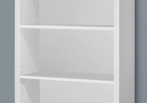 47.5" White Particle Board and MDF Bookshelf with Adjustable Shelves - Image 3