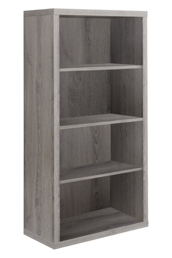 47.5" Dark Taupe Particle Board and MDF Bookshelf with Adjustable Shelves - Image 2