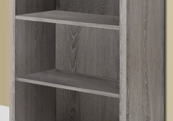 47.5" Dark Taupe Particle Board and MDF Bookshelf with Adjustable Shelves - Image 3