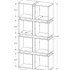 12" x 33.5" x 71.25" White Grey Particle Board Hollow Core  Bookcase With A Hollow Core - Image 3
