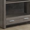 12" x 31.5" x 71.25" Dark Taupe Particle Board Hollow Core  Bookcase With A Storage Drawer - Image 2