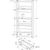 12" x 31.5" x 71.25" Dark Taupe Particle Board Hollow Core  Bookcase With A Storage Drawer - Image 3