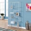 72" Metal and Tempered Glass Bookcase