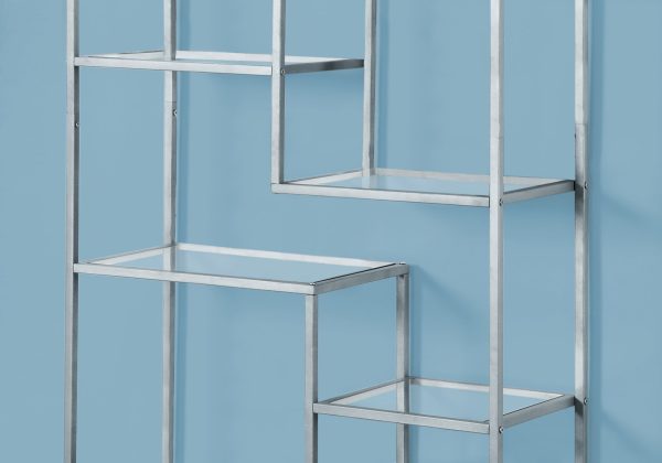 72" Metal and Tempered Glass Bookcase - Image 3