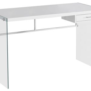 24" White Rectangular Computer Desk