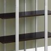 13.25" x 32" x 60" Cappuccino Silver Mdf Metal  Bookshelf - Image 2