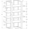 13.25" x 32" x 60" Cappuccino Silver Mdf Metal  Bookshelf - Image 3