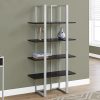 13.25" x 32" x 60" Cappuccino Silver Mdf Metal  Bookshelf - Image 5