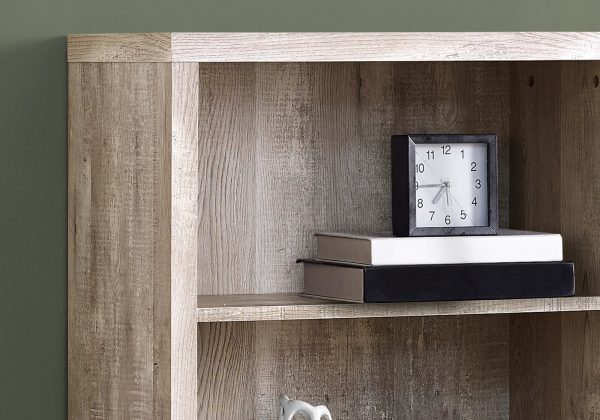 11.75" x 23.75" x 47.5" Taupe Particle Board Adjustable Shelves  Bookshelf - Image 2