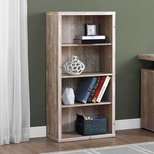 11.75" x 23.75" x 47.5" Taupe Particle Board Adjustable Shelves  Bookshelf - Image 5