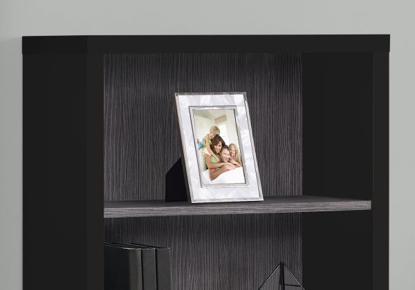 11.75" x 23.75" x 47.5" Black Grey Particle Board Adjustable Shelves  Bookshelf - Image 2
