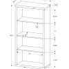 11.75" x 23.75" x 47.5" Black Grey Particle Board Adjustable Shelves  Bookshelf - Image 3