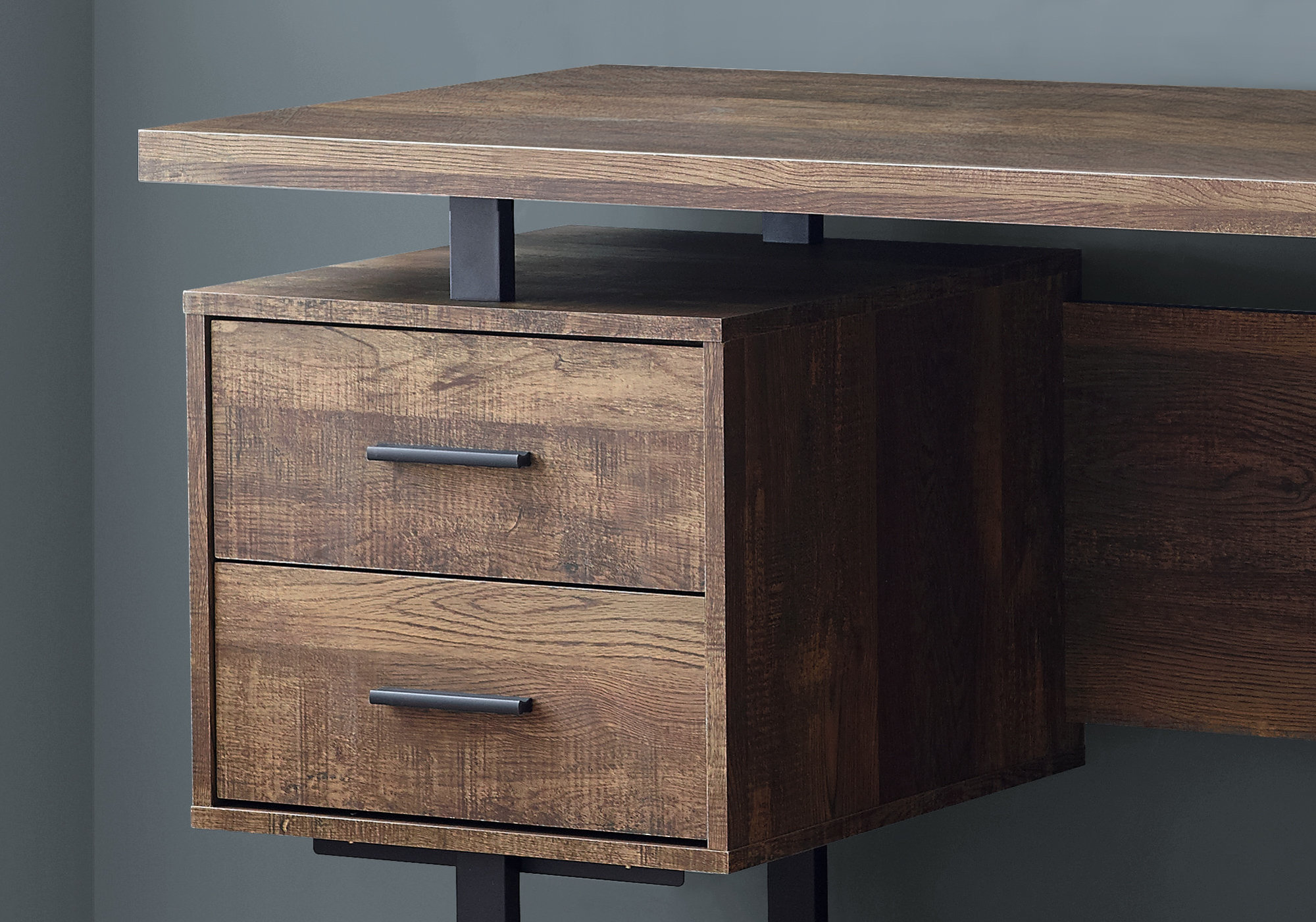 60" Modern Rustic 3 Drawer Computer Desk - Image 2