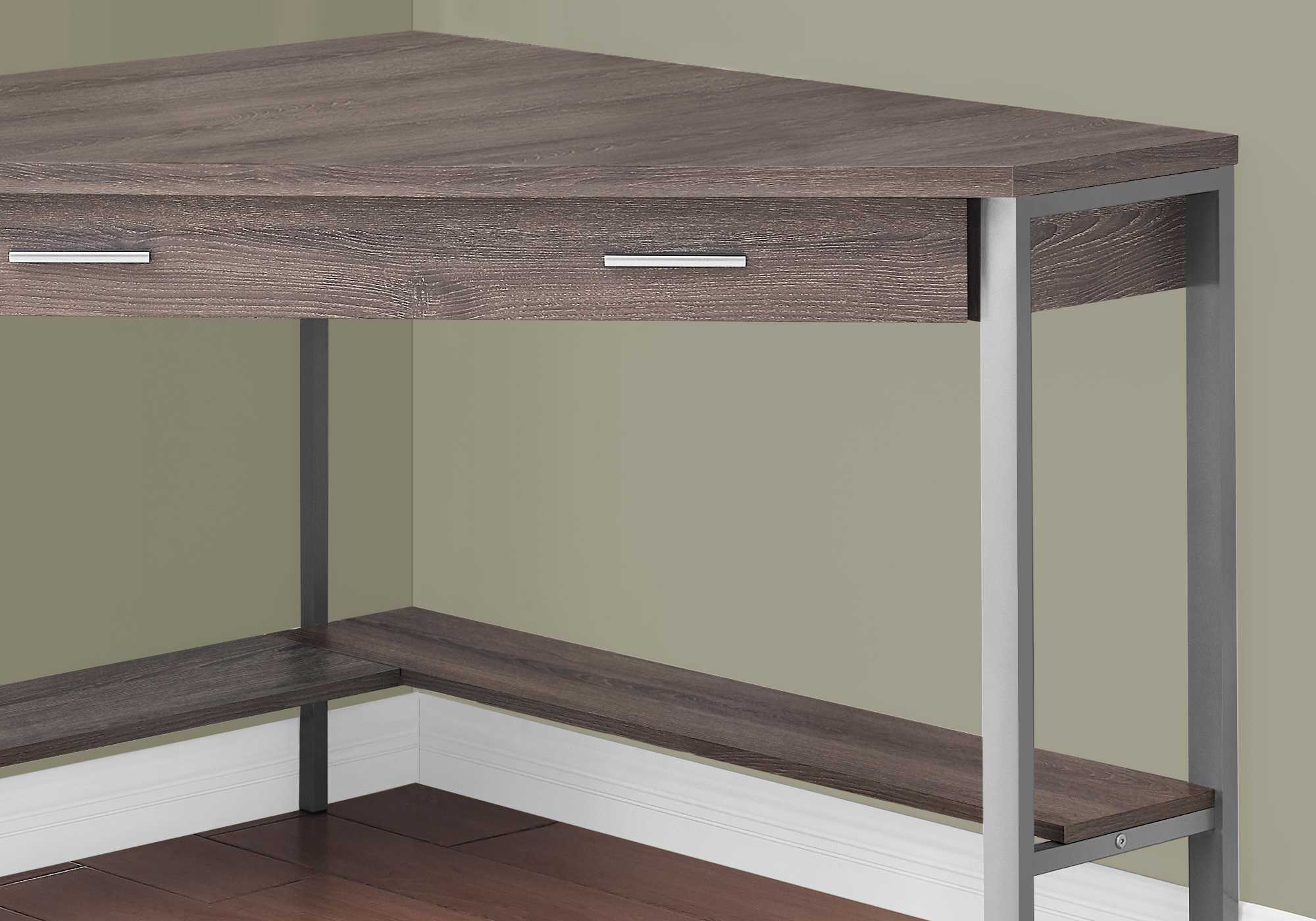 42" Taupe Corner Computer Desk - Image 2