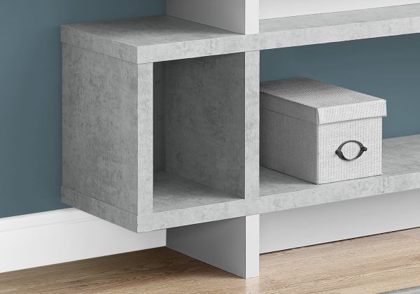 12" x 47.25" x 54.75" Grey White Particle Board Hollow Core  Bookcase - Image 2