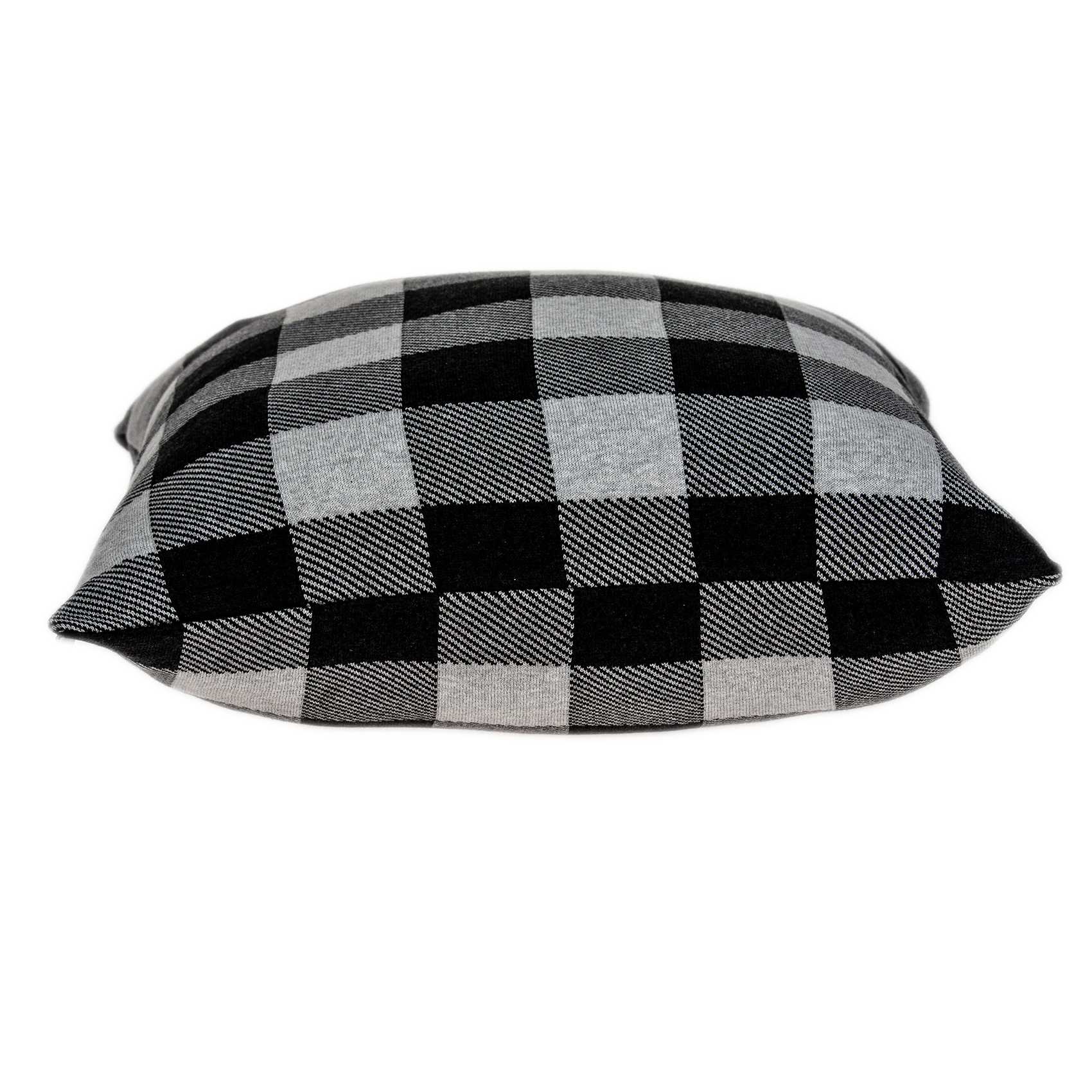 Square Buffalo Check Gray Accent Pillow - Image 3
