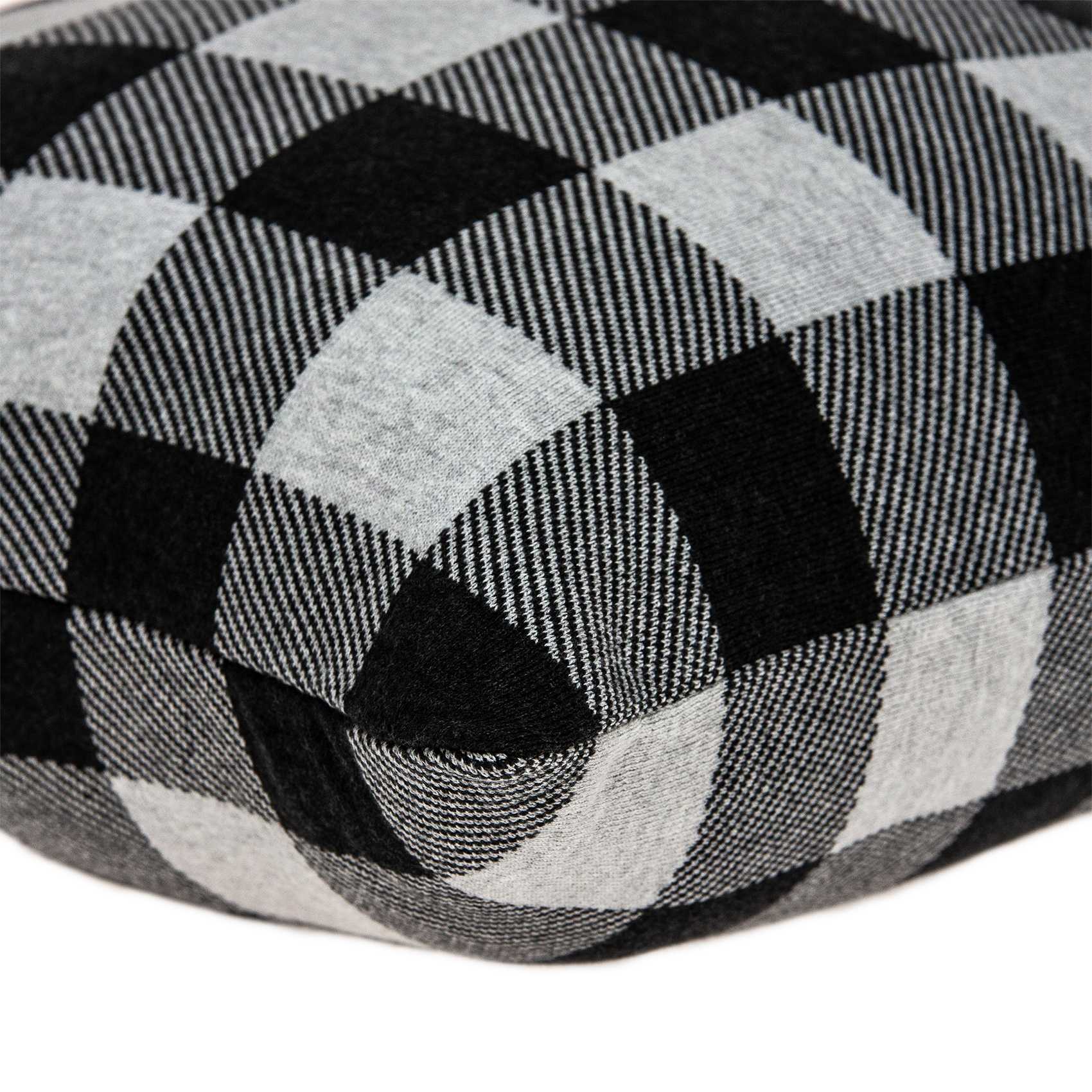Square Buffalo Check Gray Accent Pillow - Image 4