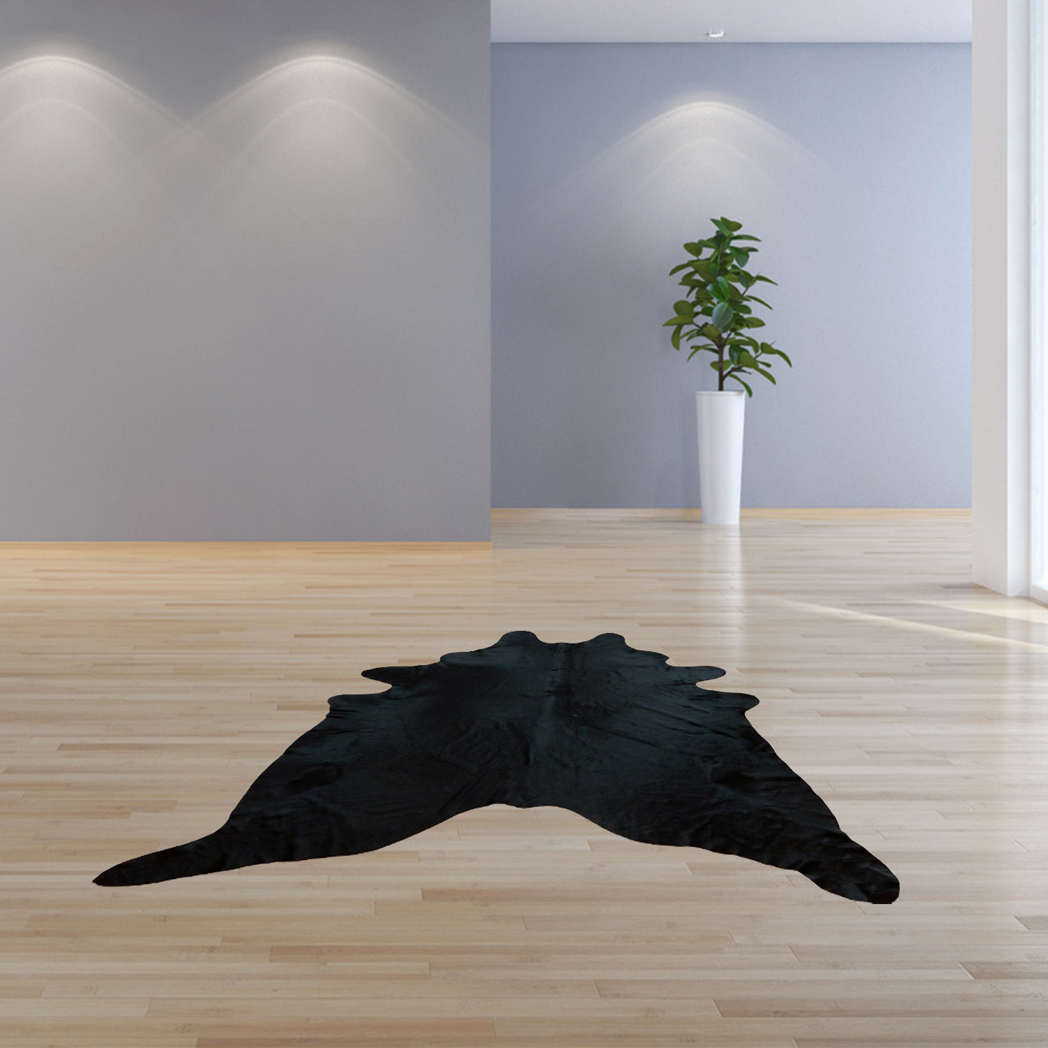 6 Ft Natural Black Brindled Cowhide Rug - Image 4