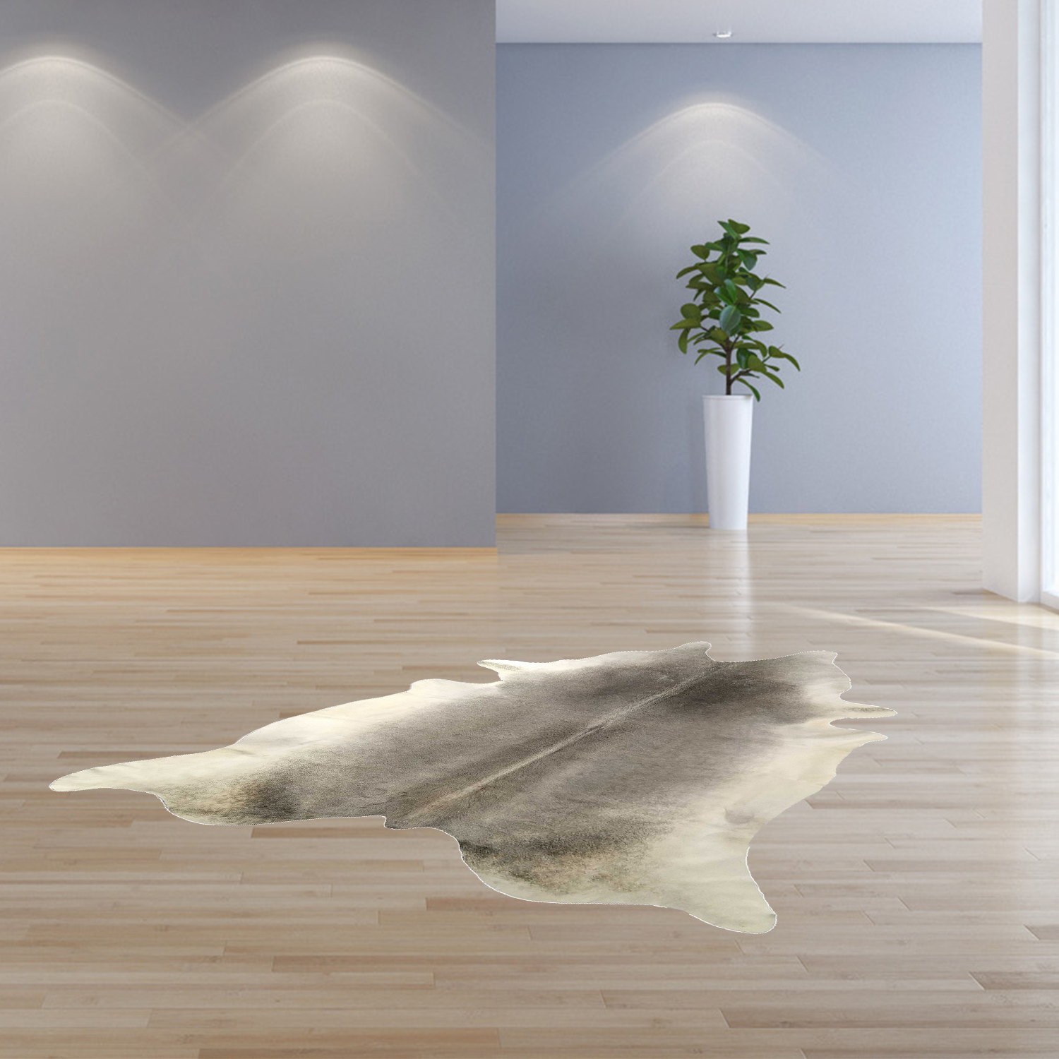6 Ft Natural Grey Brindled Cowhide Rug - Image 5