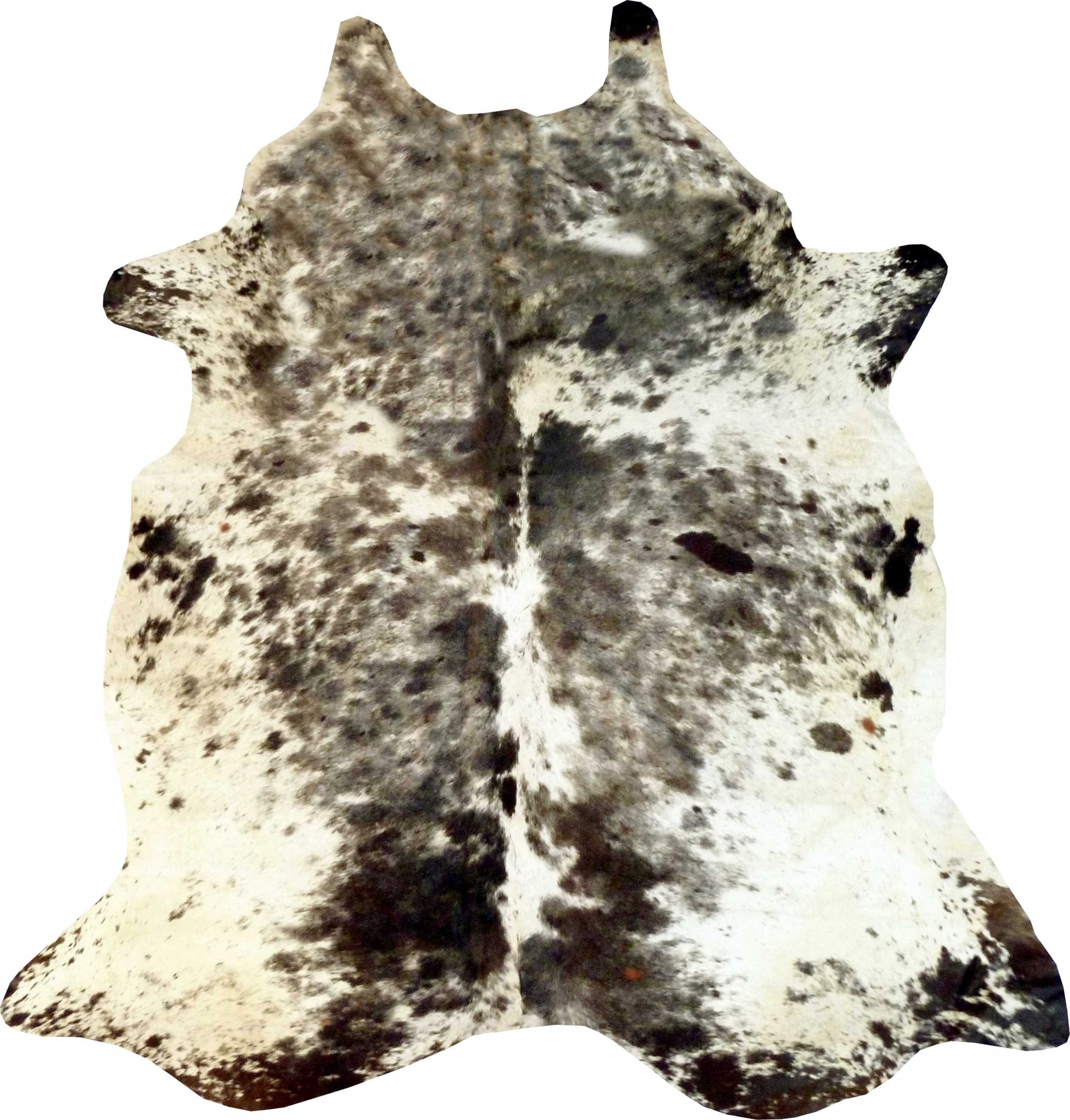 6.5 Ft Black and White Brindled Cowhide Rug - Image 3