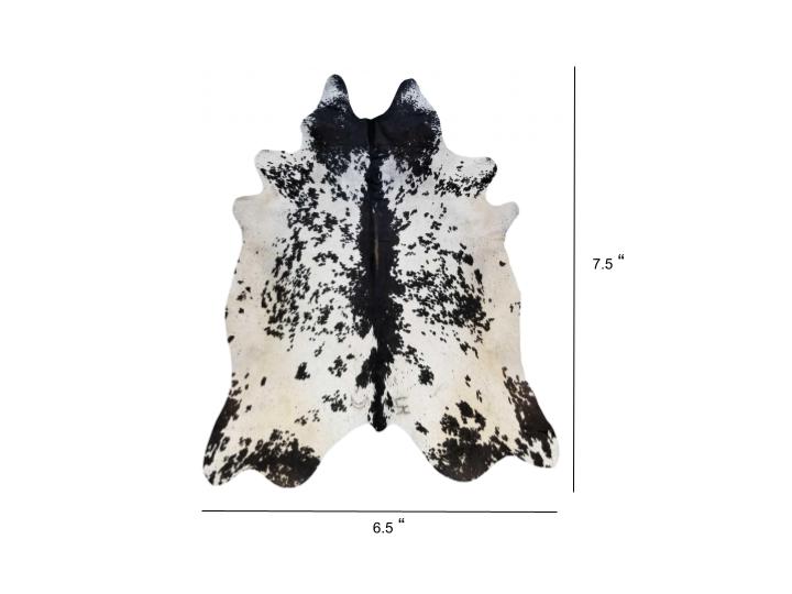 6.5 Ft Black and White Brindled Cowhide Rug - Image 4