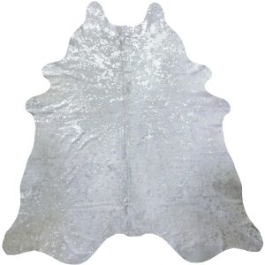 6.5 Ft Silver Devore Brindled Cowhide Rug