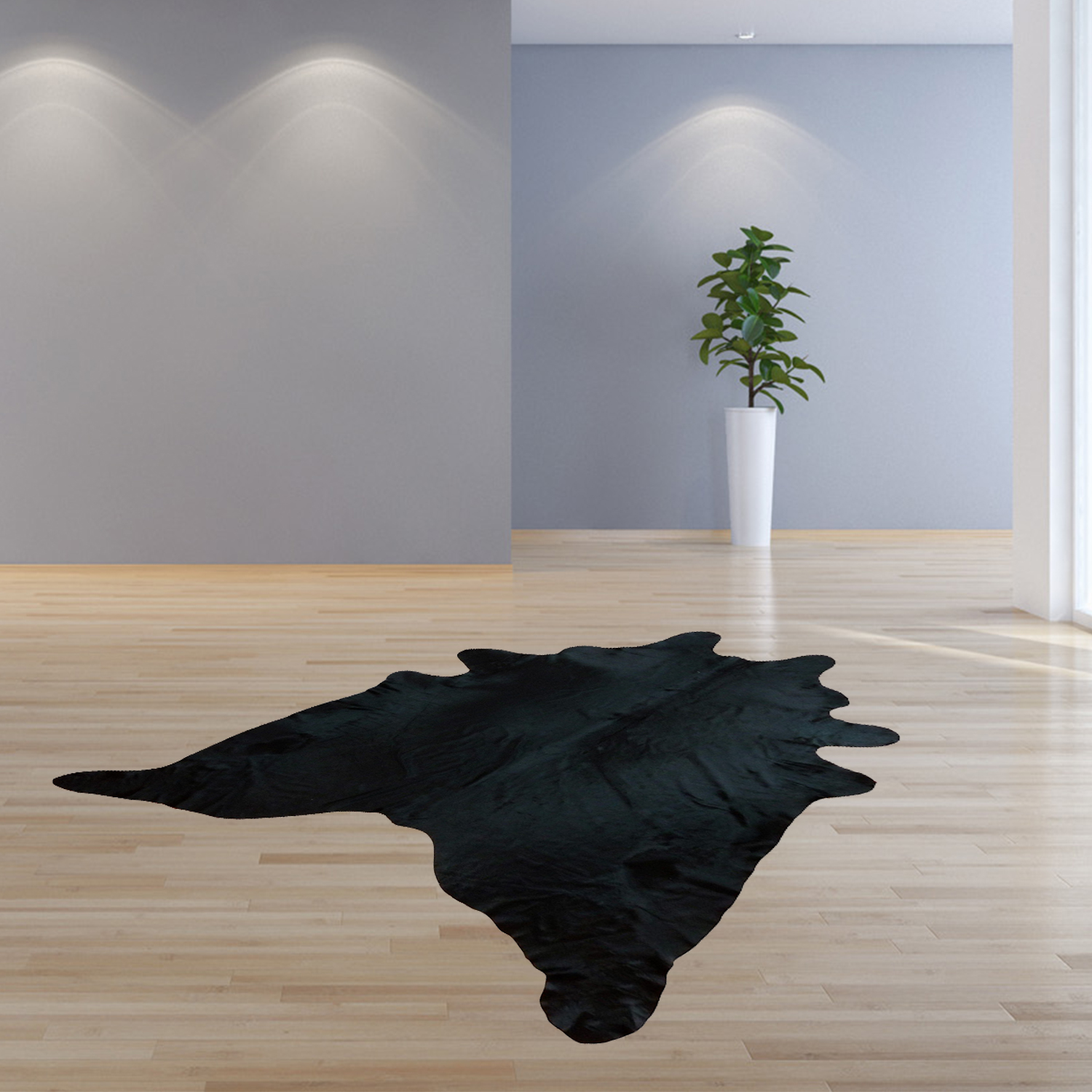 6.5 Ft Natural Black Brindled Cowhide Rug - Image 4