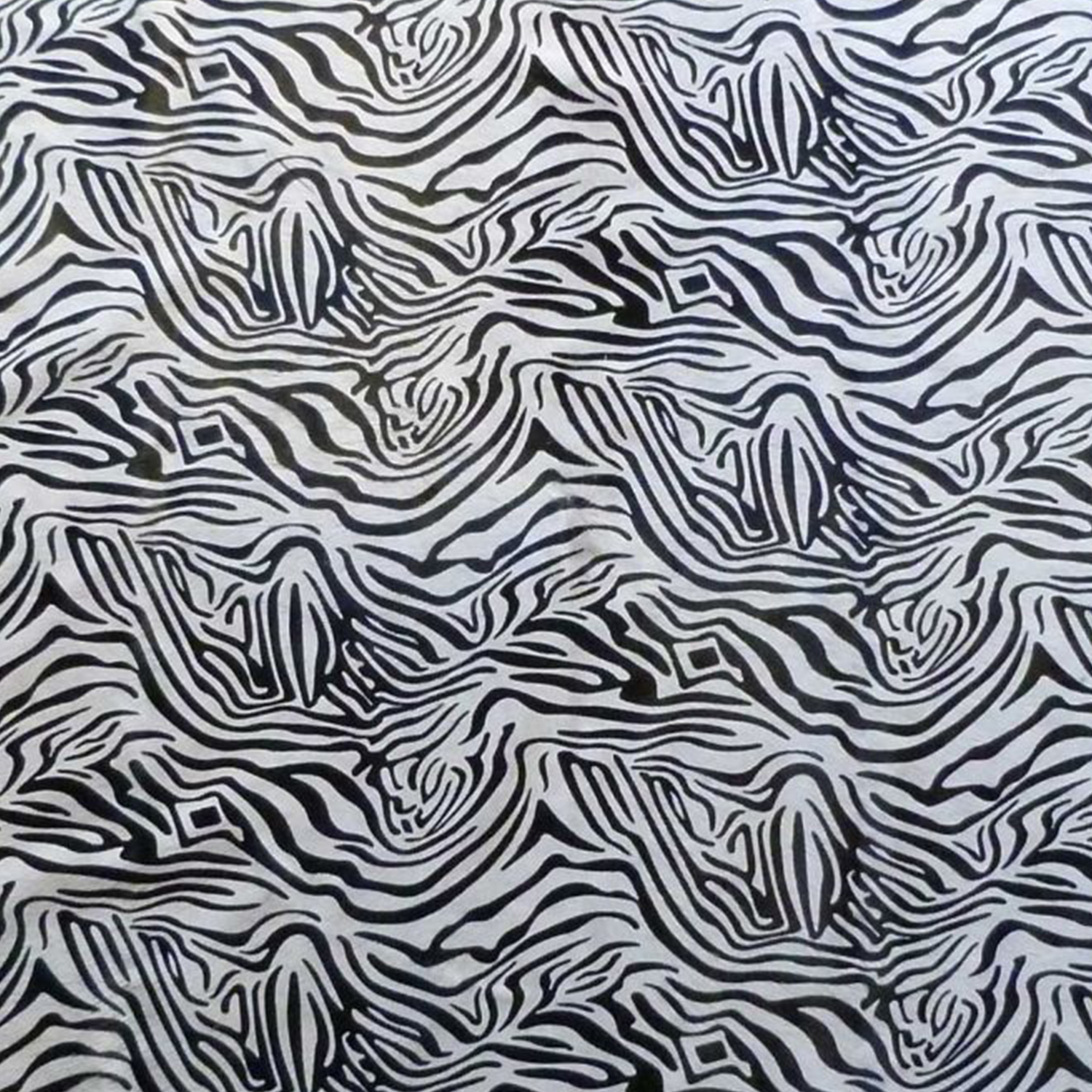 6 Ft Black and White Stenciled Baby Zebra Cowhide Rug - Image 3