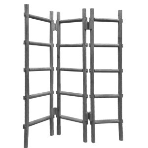 54 x 1.5 x 59 Gray Wood Blanket Rack  Screen