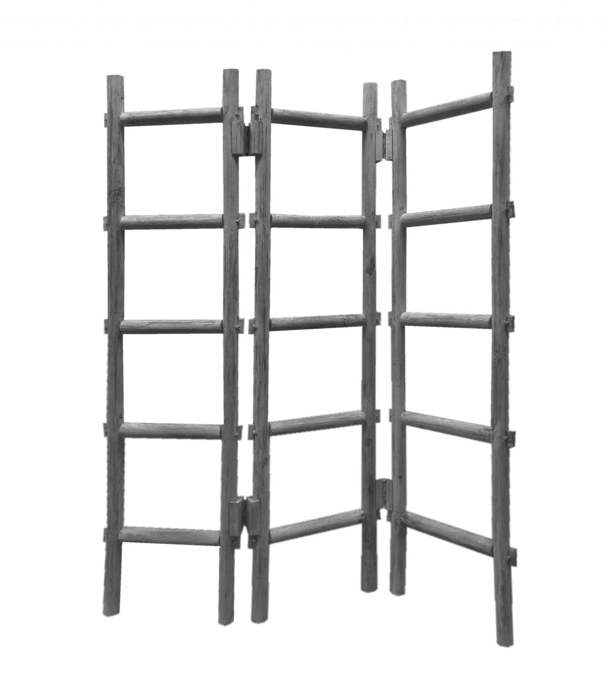 54 x 1.5 x 59 Gray Wood Blanket Rack Screen - Image 4