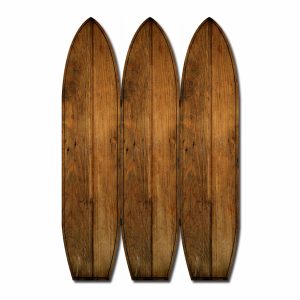 47 x 1 x 71 Brown Wood Coastal Surfboard Screen