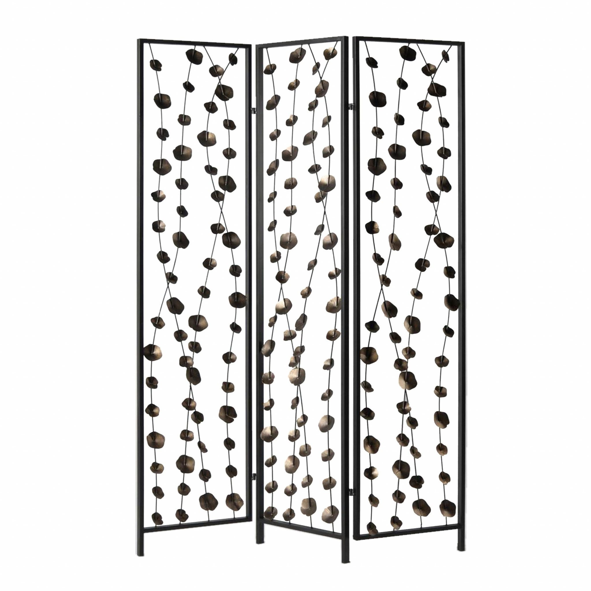 48 x 1 x 71 Gray And Bronze Metal Falling Blooms Screen - Image 3