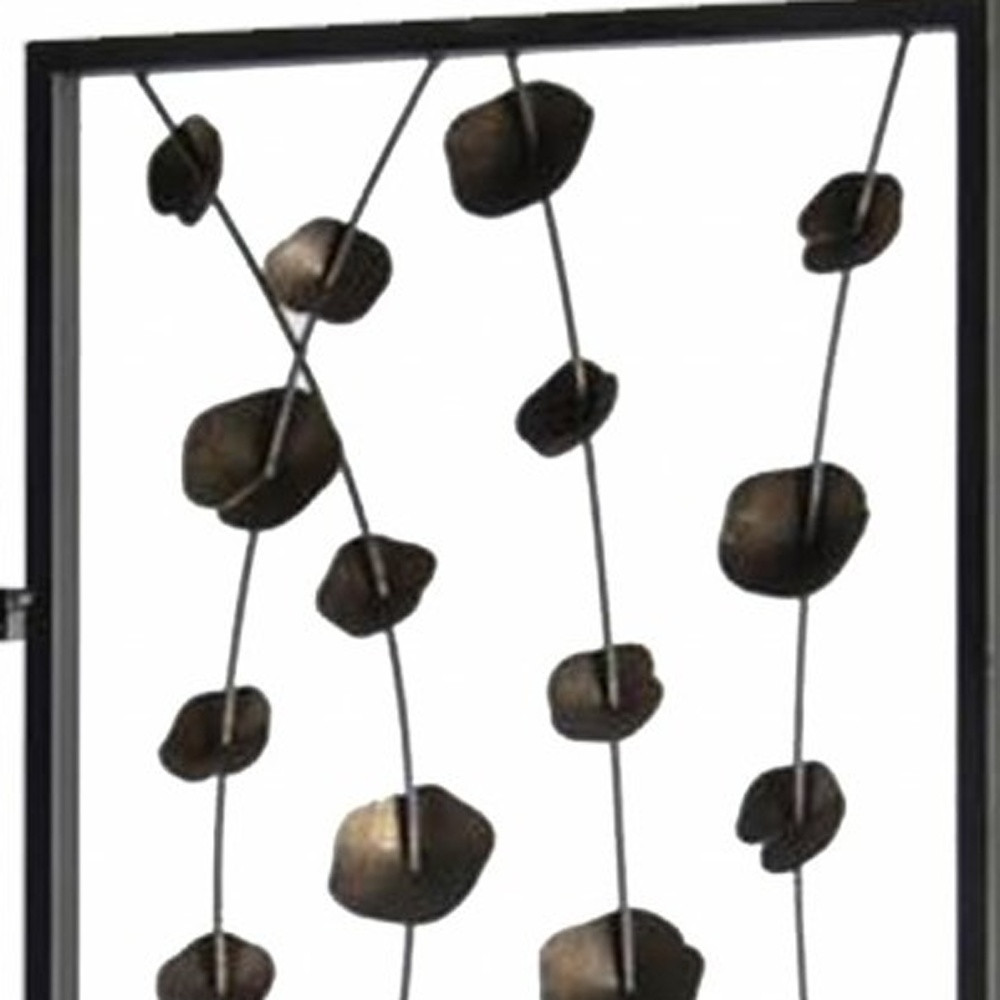 48 x 1 x 71 Gray And Bronze Metal Falling Blooms Screen - Image 4