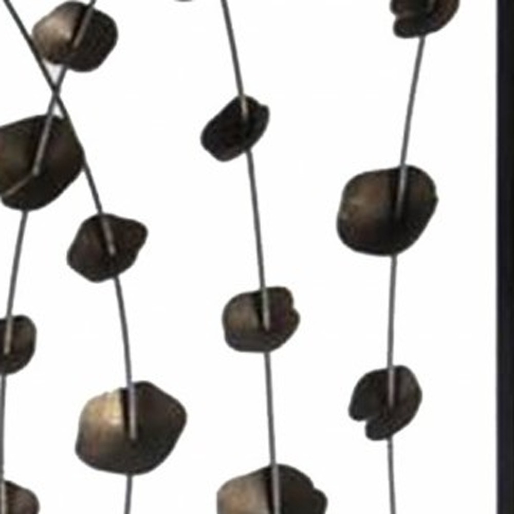 48 x 1 x 71 Gray And Bronze Metal Falling Blooms Screen - Image 5