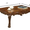36" X 54" X 20" Cherry Oak Wood Poly Resin Coffee Table - Image 4