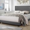 Contemporary Gray Upholstered King Size Bed - Image 2
