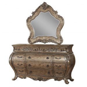 3" X 46" X 48" Vintage Oak Wood Mirror