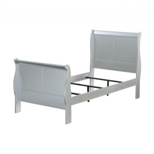 41" X 85" X 47" Platinum Wood Twin Bed
