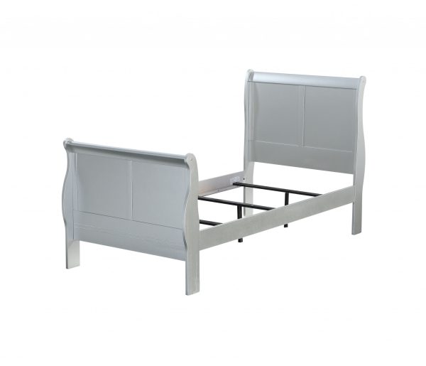 41" X 85" X 47" Platinum Wood Twin Bed