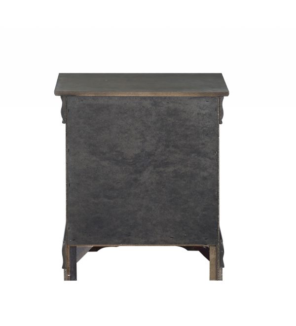 Dark Gray Wooden 2 Drawer Nightstand - Image 2